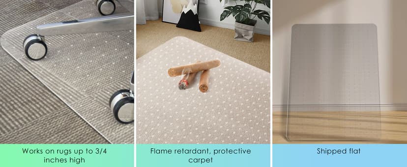 Azadx Heavy Duty Office Chair Mat for Carpet 32" x 48" Hard Material Chair Mat for Carpeted Floor Slip Resistant Carpet Protector for Home Office Easy Glide Desk Floor Mat for Office Chair on Carpets