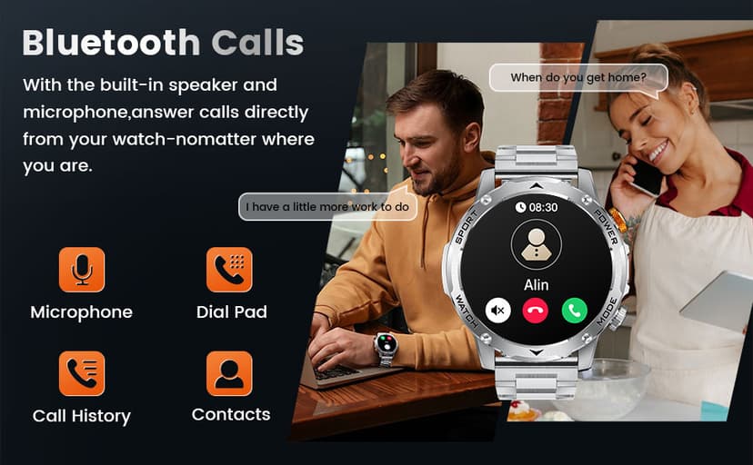 Military Smart Watch for Men 1000 mAh Battery/3 Bands/Flashlight,1.75'' HD Display Smart Watch with Call,IP68 Waterproof Fitness Tracker with Heart Rate,Sleep Monitor,100+ Sport Modes,for iOS Android