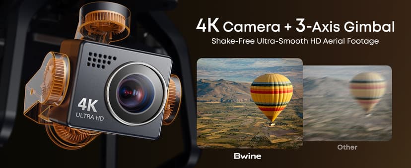 Bwine F7GB2 Pro Drones with Camera for Adults 4K UHD Aerial, 3-Axis Gimbal, 10000FT Control, 75 Mins Flight Time with 3 Batteries, GPS Follow, Waypoint, Orbit Fly, Auto Return, Beginner Mode