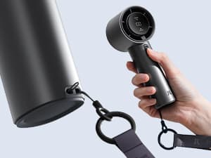 JISULIFE Handheld Fan Pro Series - Extreme Cooling Output: 1-100 Speed Scroll Wheel, Metal Body, Digital Display, 1.5H Fast Charge, 5000mAh-Portable Fan for Travel Outdoor, Gifts for Women Men(Grey)