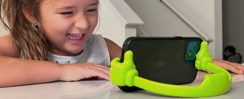 Honsky Cell Phone Stand Holder, Thumbs Up Lazy Phone Stand, Universal Adjustable Flexible, Cute Perfect Stocking Stuffers Gifts for Teen Girls, Compatible with Cell Phones & Tablets,Green