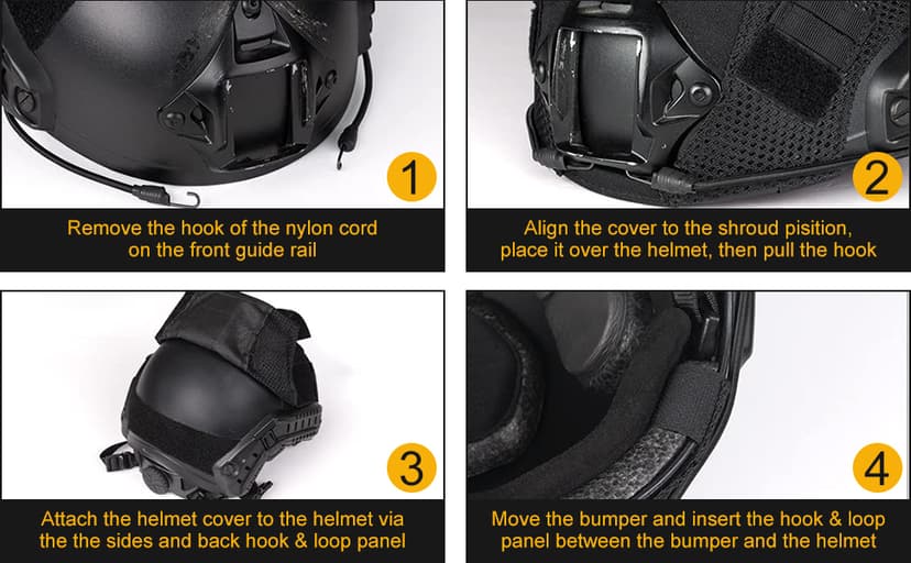 IDOGEAR Tactical Helmet Cover for Fast Helmet camo Helmet Cover for Airsoft Helmet in Size M/L, Military Paintball Hunting Shooting Gear - 500D Nylon - Without Helmet