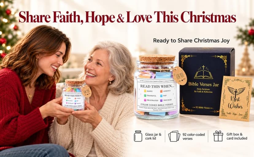 Read This When Bible Verses Jar For Daily Encouragement – Christian Gifts for Women, Birthday Gifts for Women, Christmas Gifts for Women, Birthday Gifts for Mom, Graduation & Teacher Gifts