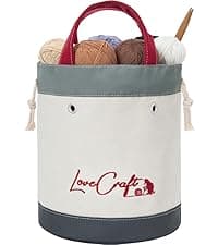 TOGETRUE Yarn Bag, Small Knitting Crochet Bag, Portable Yarn Storage Bags Organizer for Crocheting Project, Store Skein Ball, Short Knitting Needle (Yellow)