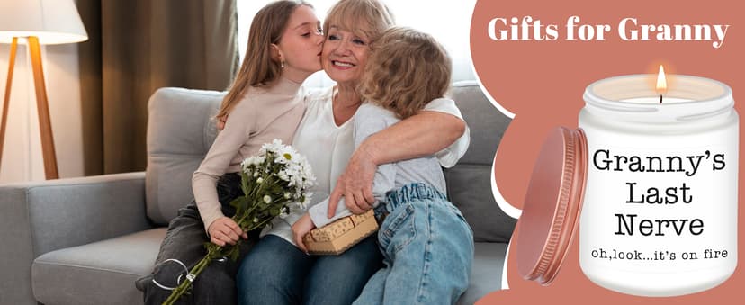 Homsolver Granny Gifts,Gifts for Grandma from Granddaughter Grandson, Christmas, Birthday, Mother and Grandparents Day, Scented Candles, Granny’s Last Nerve B0H44HNW9R