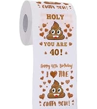 40th Birthday Gifts for Women, Men, Her, Him - Happy Prank Toilet Paper - 40th Birthday Decorations, Party Supplies Favors - 40 Years Old Funny Gag Gift Ideas, Novelty Bday Present for Friends, Family