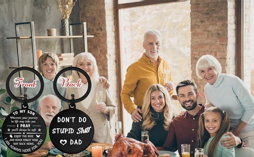 ENGZHI Son Keychain, Son Gifts for Teen Boys, Adult Son Gradution 2025 Present for Birthday Fathers Day Valentines