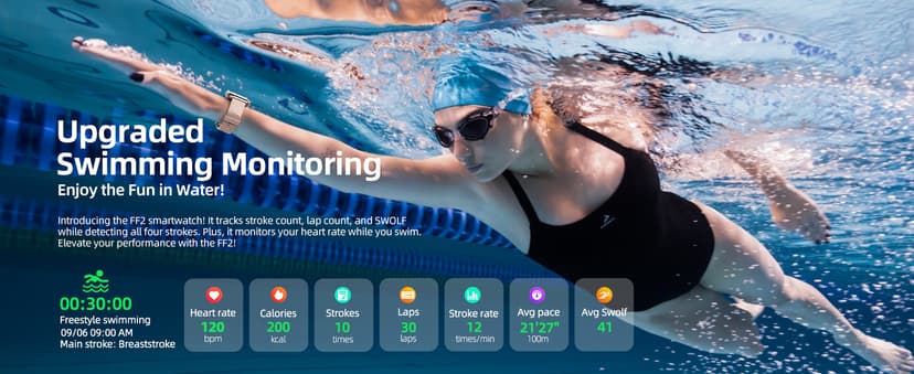 Parsonver Parsonver Smart Watch, 5ATM Waterproof Swimming Watch, Fitness Activity Tracker with 110+ Sports Modes, Heart Rate/Sleep/SpO2/Calories Monitor, Pedometer, Fitness Watch for Android & iPhone, Rose Gold