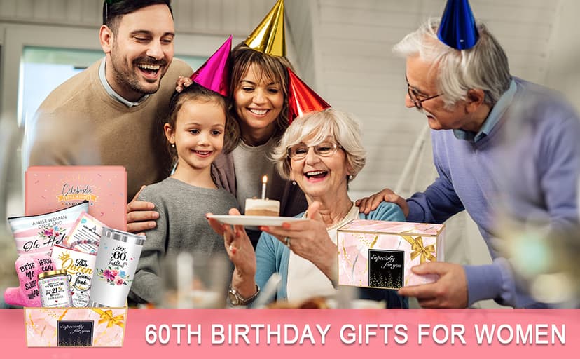60th Birthday Gifts for Women,Happy 60th Birthday Gifts for Her Friends Mom Wife Sister Coworker,Tumblers Gifts Set for 60 Year Old Women,Funny 60 Birthday Gifts Ideas