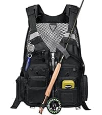 Gonex Fly Fishing Vest for Men Women, Comfortable Adjustable Fishing Vest with Multi-Pockets Reflective Stripes