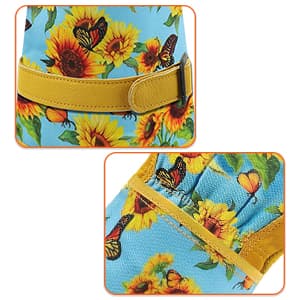 DLY Gardening Gloves for Women, Rose Gloves Gardening Thorn Proof, Long Garden Gloves for Women, Breathable Cowhide Leather Gauntlet (Medium, Blue)