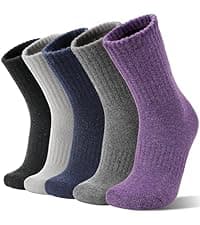 Womens Fuzzy Socks Warm Fluffy Cozy Winter Slipper Thick Fleece Heart Socks 5 Pairs B0DK1SNMFD