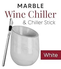Homeries Marble Wine Chiller Bucket - Wine & Champagne Cooler for Parties, Dinner – Keep Wine & Beverages Cold, Wine Chillers for Bottles – Holds Any 750ml Bottle - Ideal Gift for Wine Enthusiasts