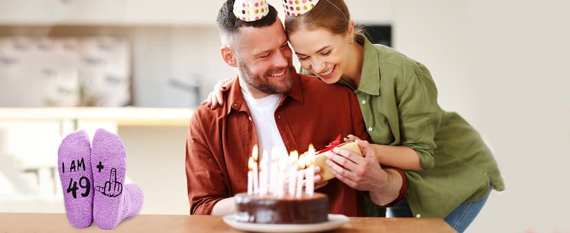 HAPPYPOP 50th Birthday Gifts Ideas - Socks for Turning 50 Year Old Friends Him Her Women Man