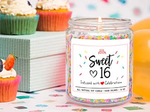 Homsolver 16th Birthday Gifts for Girls, Vanilla Cream Scent Best Ideas Birthday Presents for Daughter, Friends, Sister, Handmade Aromatherapy Candle Decorations
