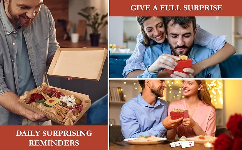 60 Love Notes For Him Her - Anniversary Card Long Distance Relationship Gifts For Boyfriend Girlfriend, Cute Couple Gifts For Valentines, Birthday, Mini Envelope Lunch Notes For Husband Wife