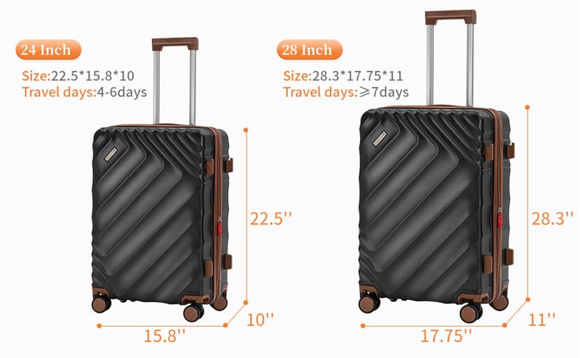 Rosamo 5 piece Luggage Set Expandable Suitcase 22x14x9 Airline Approved Carry on, ABS Hard Case Suitcases with Spinner Wheels, TSA Lock (Pink)