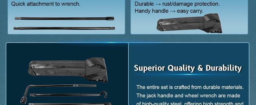 Spare Tire Tool Kit with Tire Jack Handle and Wheel Lug Wrench Spare Tire Kit Compatible with 2005-2021 Tacoma