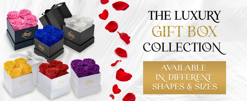 16 Flower Forever Heart Shape Box - Preserved Roses Gift for Her, Preserved Flowers, Red