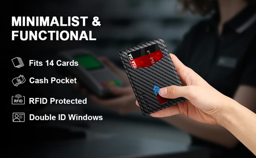 14 Cards Bifold Minimalist Thin Wallet with 2 ID Windows & Cash Slot Front Pockt Carteras Para Hombres Birthday Gifts for Men ZALVEX Wallet for Men Slim RFID Blocking Leather Credit Card Holder Wallet B0FPQ5H6BT