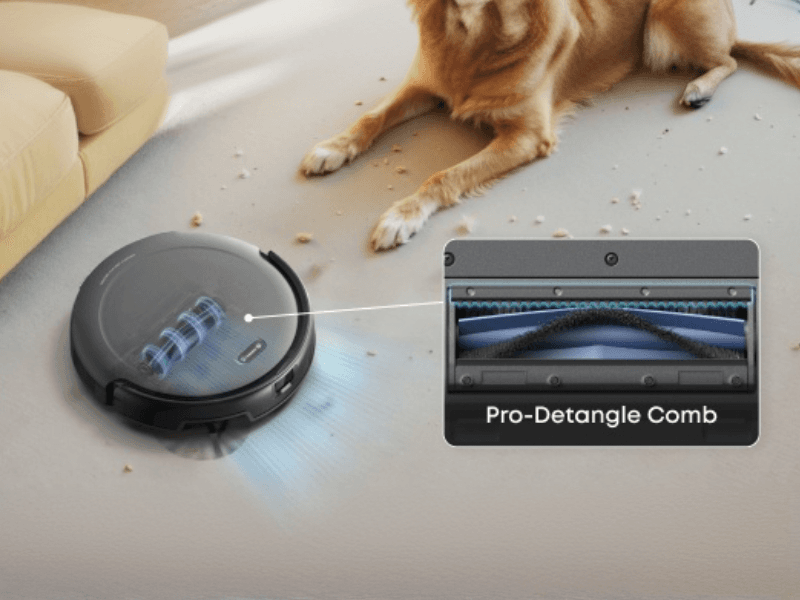 eufy C10 Robot Vacuum Self Emptying, 8 Weeks Hands Free, Advanced Smart Mapping with LiDAR Navigation, 2.85-Inch Slim Design, Powerful Suction, Edge Expansion Brush for Pet Hair, Carpet Detection
