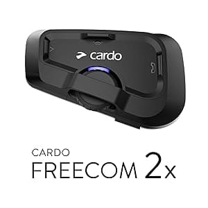 Cardo Systems FREECOM 2X Motorcycle 2-Way Helmet Bluetooth Communication System Headset Intercom, Universal Bluetooth Connectivity, Waterproof, 40mm Speakers - Single Pack