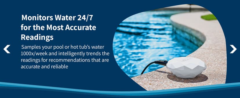 Crystal Smart Water Monitor for Salt Water Pools & Hot Tubs - 24/7 Continuous Digital Water Testing with App Notifications & Customized Chemical Dosing (New Model)