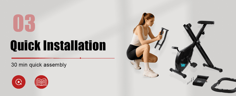 BARWING Stationary Exercise Bike for Home Workout, 5 IN 1 Foldable Indoor Cycling Bike for Seniors, 350LB Capacity, 16-Level Magnetic Resistance, Seat Backrest Adjustments