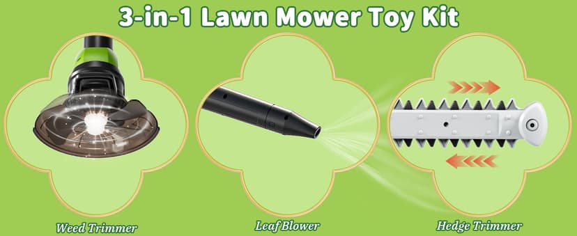 Kids Toy Tool Set, 3-IN-1 Power Garden Lawn Tools with Sounds & Lights, Volume, Toy Weed Wacker, Leaf Blower&Hedge Trimmer, Outdoor Play Toy Tools, Christmas Birthday Gifts for Boy Toys 3 4 5 6 7 8+ B0FJ262MMT