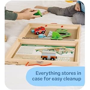 Melissa & Doug Take-Along Railroad Tabletop Playset with Wooden Train Toys, Animals & Scenery Play Pieces, Preschool Learning Toys for Girls & Boys 3+ - FSC Certified