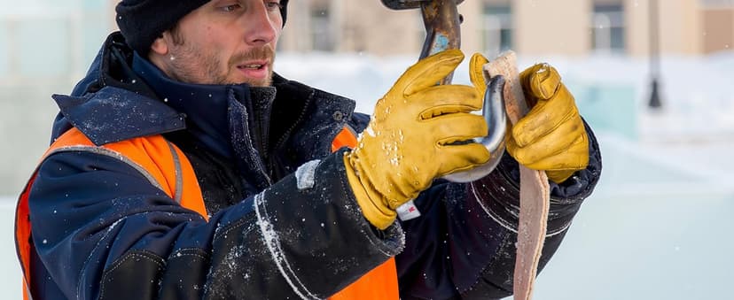 toolant Leather Winter Work Gloves for Men, 100% Grain Cowhide with Warm Thinsulate Lining, Water & Abrasion Resistance