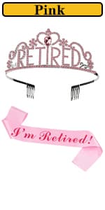 JETKONG Retirement Party Decorations Retired Tiara/Crown, Retired Sash for Women Retirement Gifts, Retirement Party Supplies, Gifts, Favors (Rose Gold) B0B2R3G8NG