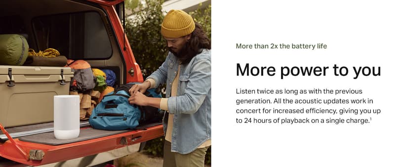 Sonos Move 2 - White - Wireless Portable Bluetooth Speaker