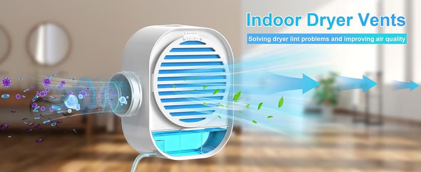 4-in-1 Indoor Dryer Vent with Dehumidifier for Protect Furniture, Dryer Vent Kit for Electric Dryers, Stainless Steel Screen Filter, Lint Trap,Polyester Filter and Visual Water Tank