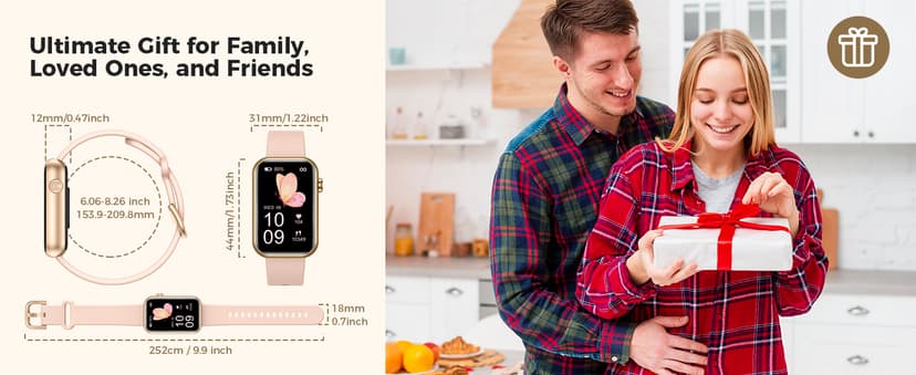 Smart Watch Fitness Tracker (Answer/Make Call), 24/7 Heart Rate Spo2 Blood Pressure Monitor Sleep Tracker, 114 Sports Modes Pedometer Calorie Step Tracker, Waterproof Activity Tracker for Women