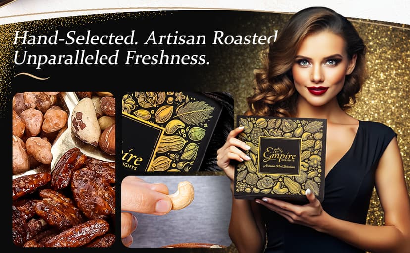 Nuts Gift Basket - Gourmet Nut Mix Gift Box, 7 Section Snack Basket with Assorted Nuts, Premium Nut Mix, Thoughtful Gifts for Holidays, Birthdays and Special Occasions