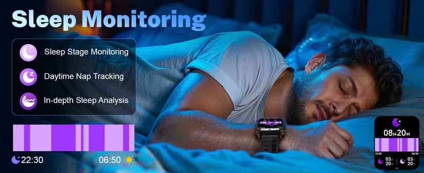 LIGE Military Smart Watches for Men(Answer/Make Calls),100-Day Battery Life,2.13" AMOLED Outdoor Sports Smartwatch with Compass,Heart Rate/Sleep Monitor Fitness Tracker for Android iOS,AI Voice