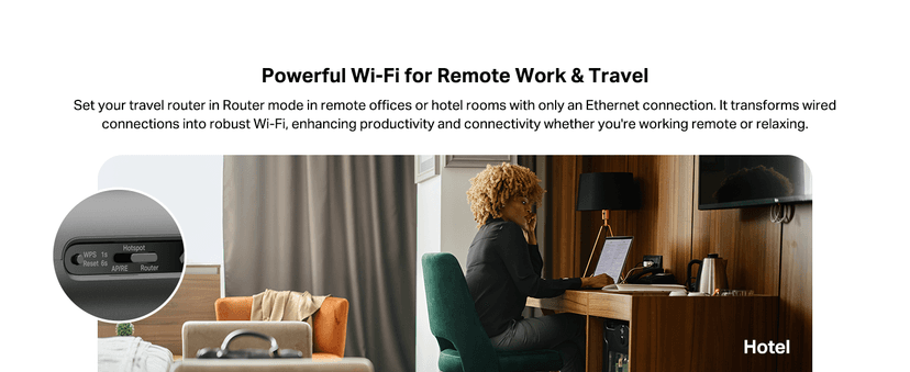 TP-Link Ultra-Portable Wi-Fi 6 AX1500 Travel Router TL-WR1502X | Easy Public WiFi Sharing | Hotel/RV/Travel Approved | Phone WiFi Tether | USB C Powered | Multi-Mode | Tether App | Durable Design