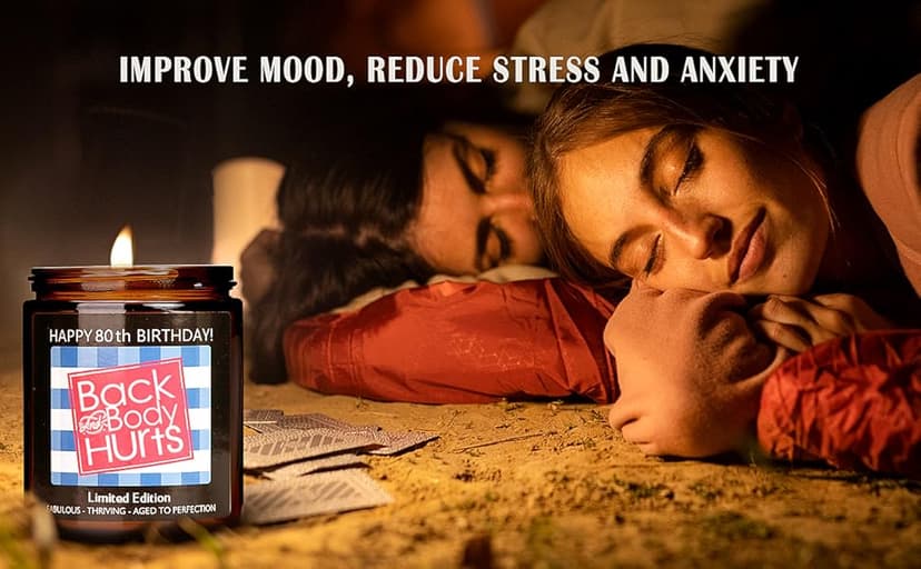 80th Birthday Gifts for Women, 80th Birthday Gifts for Men, Happy Decorations Scented Candles for Dad Mom Card Cake Topper Napkins Banner Balloons Party Best 80 Year Old Ideas