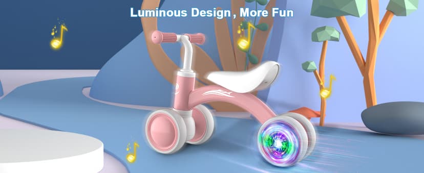 Gamfeiny Colorful Lighting Baby Balance Bike Toys for 1 Year Old Boy Girl Gifts, 10-36 Month Toddler Balance Bike, No Pedal 4 Silence Wheels & Soft Seat First Riding on Toys, 1st Birthday Gifts B0BLMF98S8
