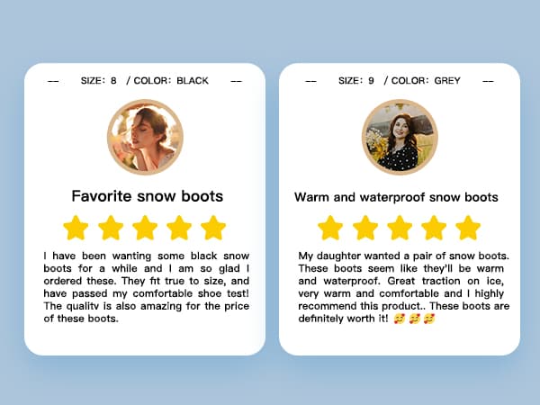 SHIBEVER Winter Boots for Women: Warm Fur Lined Slip on Ankle Snow Boots Comfortable Waterproof Anti-slip Outdoor Shoes