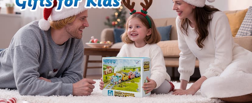 Hot Bee Train Set for Toddlers with Steam - Light Up & Sound Choo Choo Train, Electric Train Set for Toddlers 2-4, Magnetic Connection Train Toys, Birthday Gifts for Boys Girls 3 4 5 6