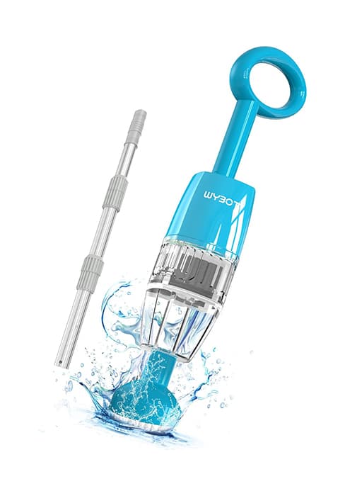 (2025 New) WYBOT Hyson 100 Handheld Pool Vacuum with Two Brush Heads, Cordless Pool Vacuum for Above Ground Pool, Telescopic Pole, 60 Mins Runtime, Deep Cleaning for Spa/Hot Tub/Small Pool