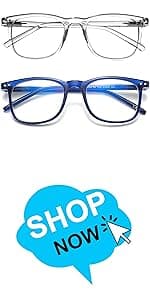 AOSM Blue Light Glasses for Men & Women,Gaming glasses Anti-Glare UV400 Protection,Blue Light Blocking to Relieve Eye Strain