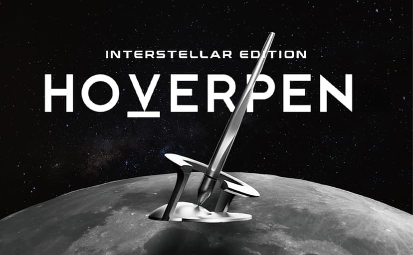 novium Hoverpen Interstellar - Space Black, Ballpoint Pen, Unique Conversational Starter, Premium Futuristic Design, Precision Flow Ink, Schmidt Ballpoint Cartridges