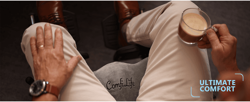 ComfiLife Premium Gel & Memory Foam Seat Cushion – Doctor Recommended Office Chair Cushion, Car Seat Cushion – Chair Cushions for Back & Sciatica Pain Relief – Seat Cushions for Office & Desk (Black)