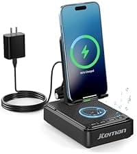 Cell Phone Stand with Wireless Bluetooth Speaker and Anti-Slip Base HD Surround Sound Perfect for Home and Outdoors with Bluetooth Speaker for Desk Compatible with iPhone/ipad/Samsung Galaxy