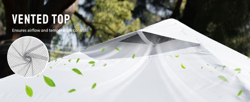 CROWN SHADES 10x10 Pop Up Canopy - Beach Tent with One Push Setup - Easy Outdoor Sun Shade for Events, Parties, Camping - Gazebo with STO-N-Go Cover Bag, Silver Coated Top, Green