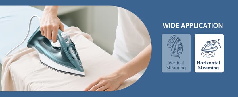 Sundu 1500W Clothes Iron, Steam Iron for Clothes - Ceramic Nonstick Soleplate for Fast Gliding, Self-Clean, Auto Shut-Off, 11.8oz Large Water Tank, Lightweight for Home & Travel Use, Green