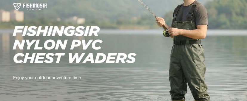 FISHINGSIR Fishing Waders for Men, 2-Ply Nylon/PVC Waterproof Women Chest Wader with Boots, Bootfoot Hunting Waders